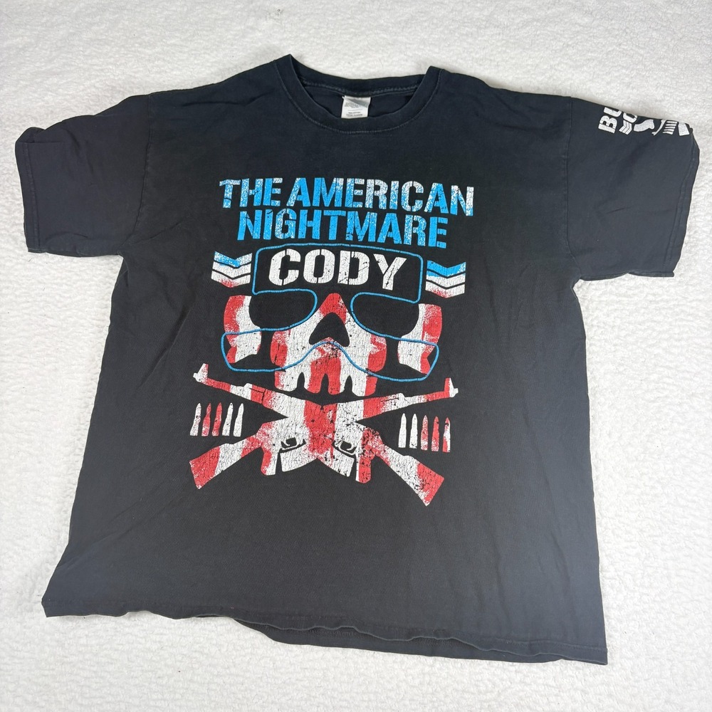 Gildan Men's Large Bullet Club The American Nightmare Cody Black T-Shirt